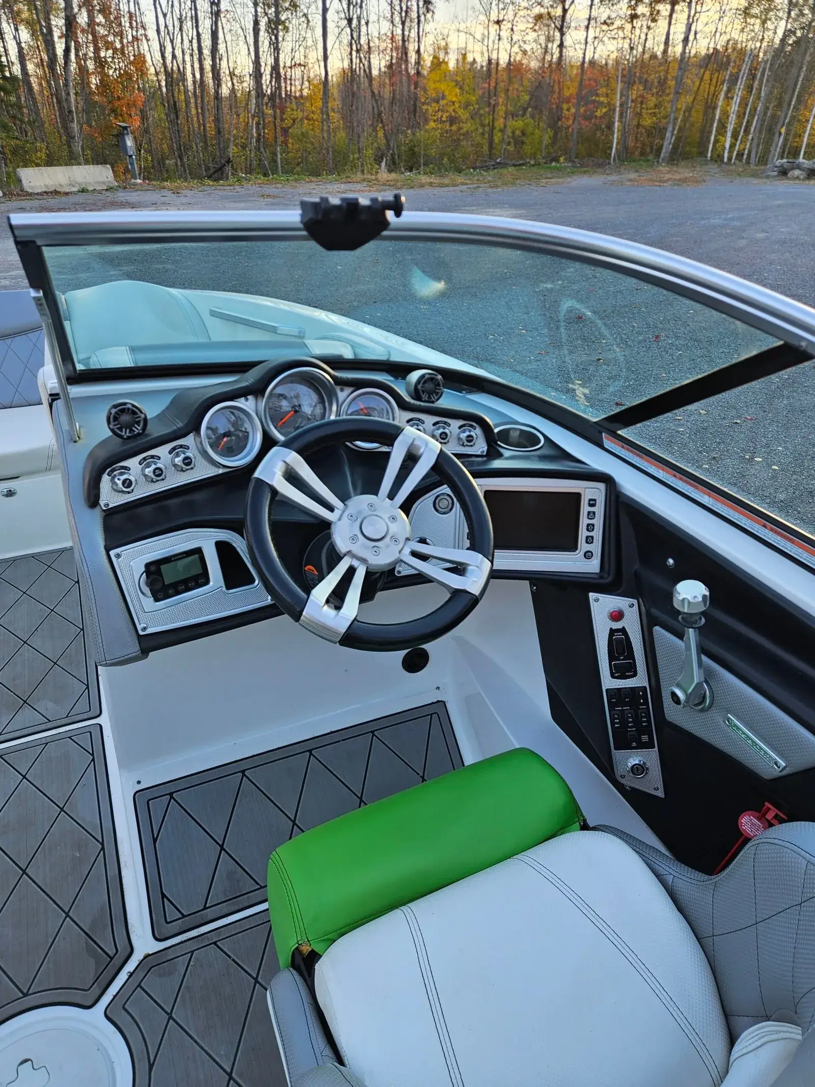 Detailed boat cockpit