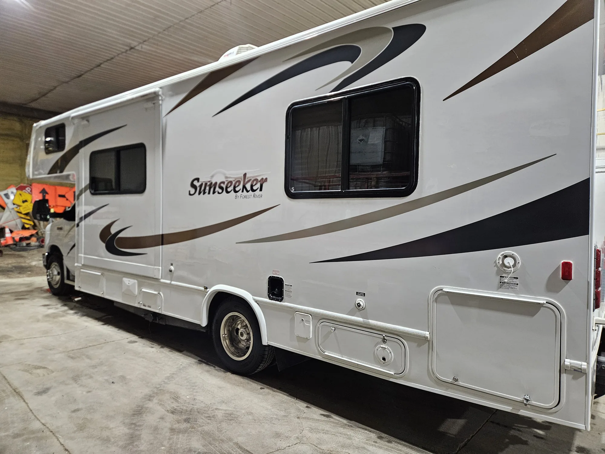 Sunseeker motorhome in the shop