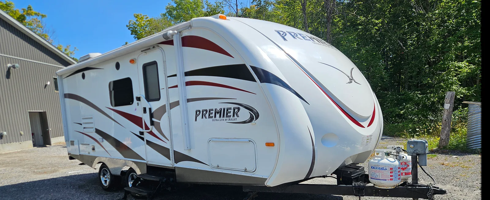 Travel trailer after an exterior detail